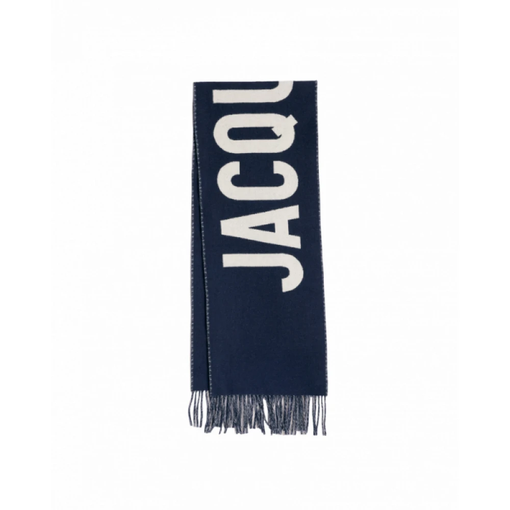 Jacquemus Logo Jacquard Sjaal met Kwastjes Blauw Dames