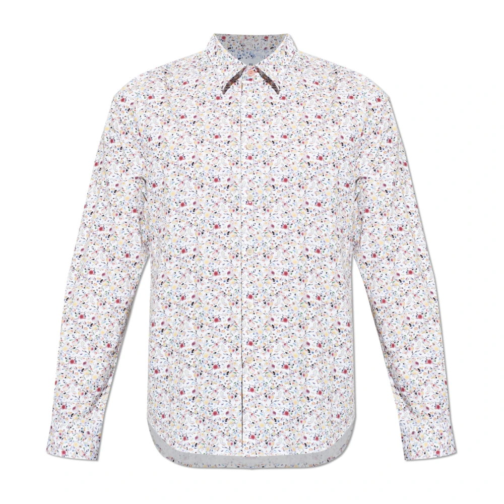 Ps By Paul Smith Mannelijk Wit Overhemden Heren, 2XL, Katoen, Overhemd Met Kleurrijke Print