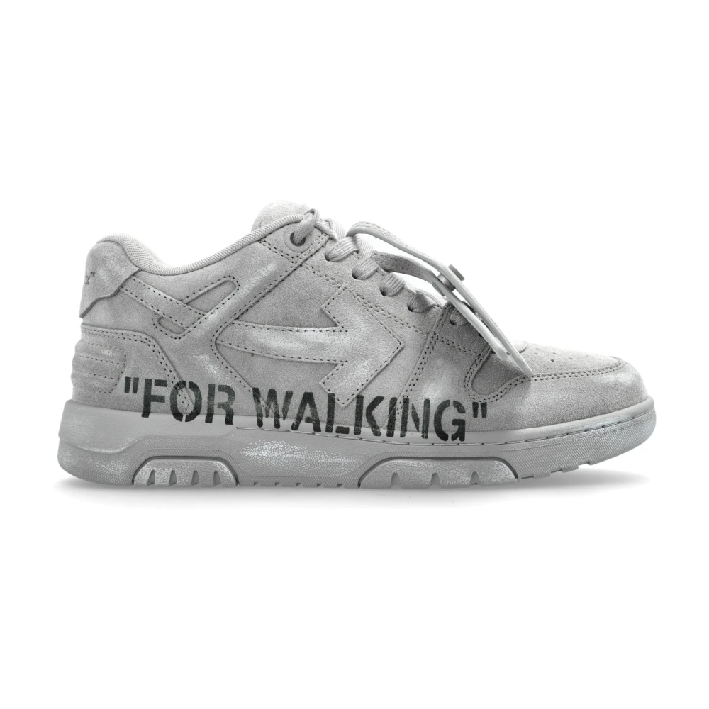 Off White Women's Gray/White Out Of Office For Walking Sneakers