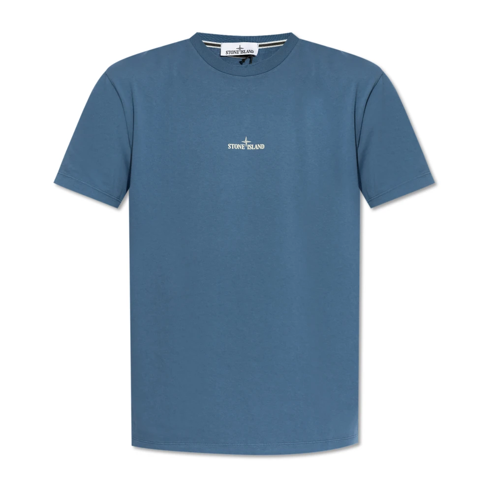 Stone Island T-shirt met logo Blue Heren