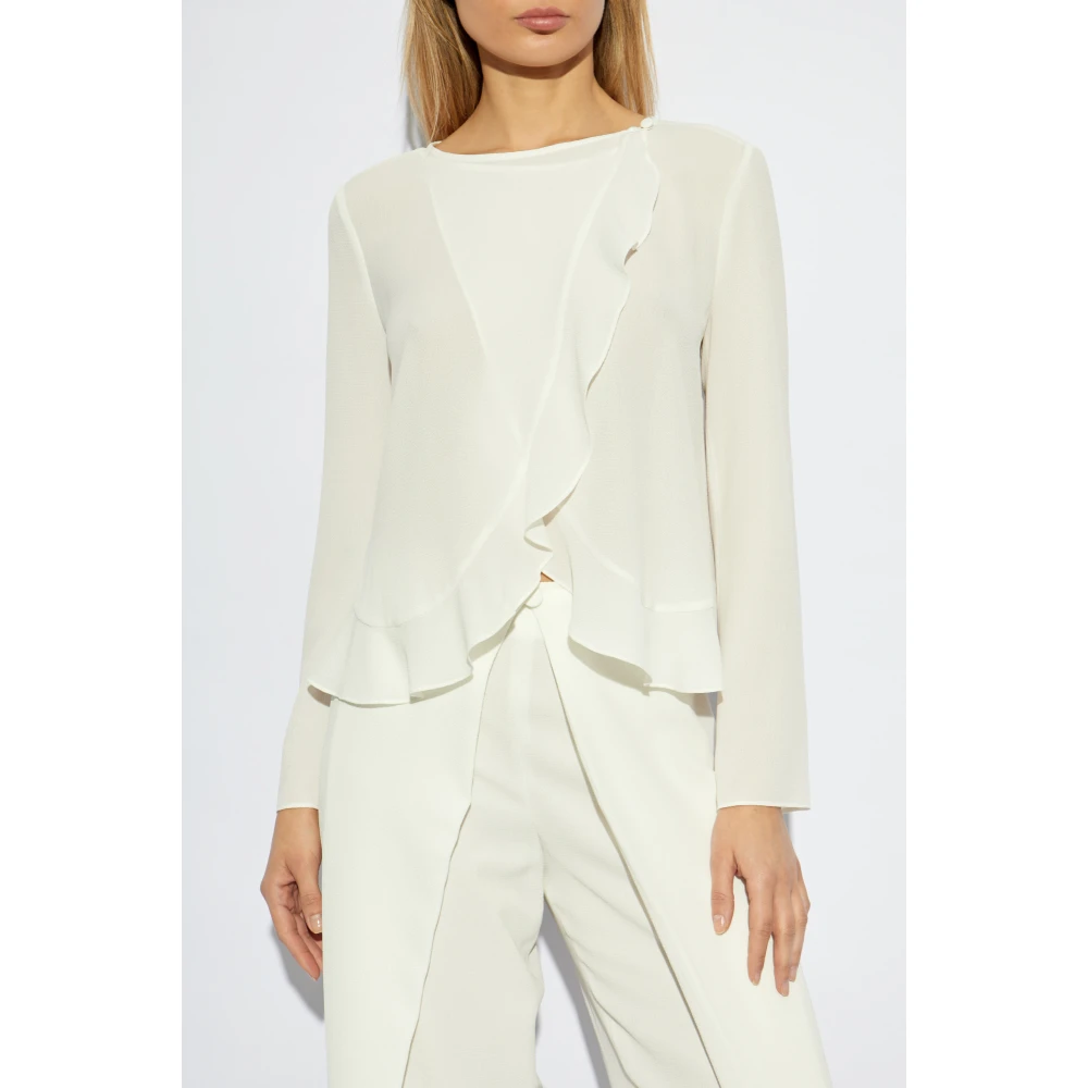 Emporio Armani Top met ruche White Dames