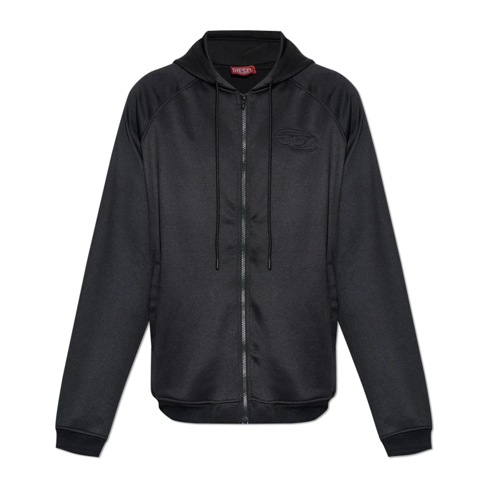 Diesel Herr Svart Sweatshirts & Hoodies L, Polyester, S-Bord-Zip Sweatshirt