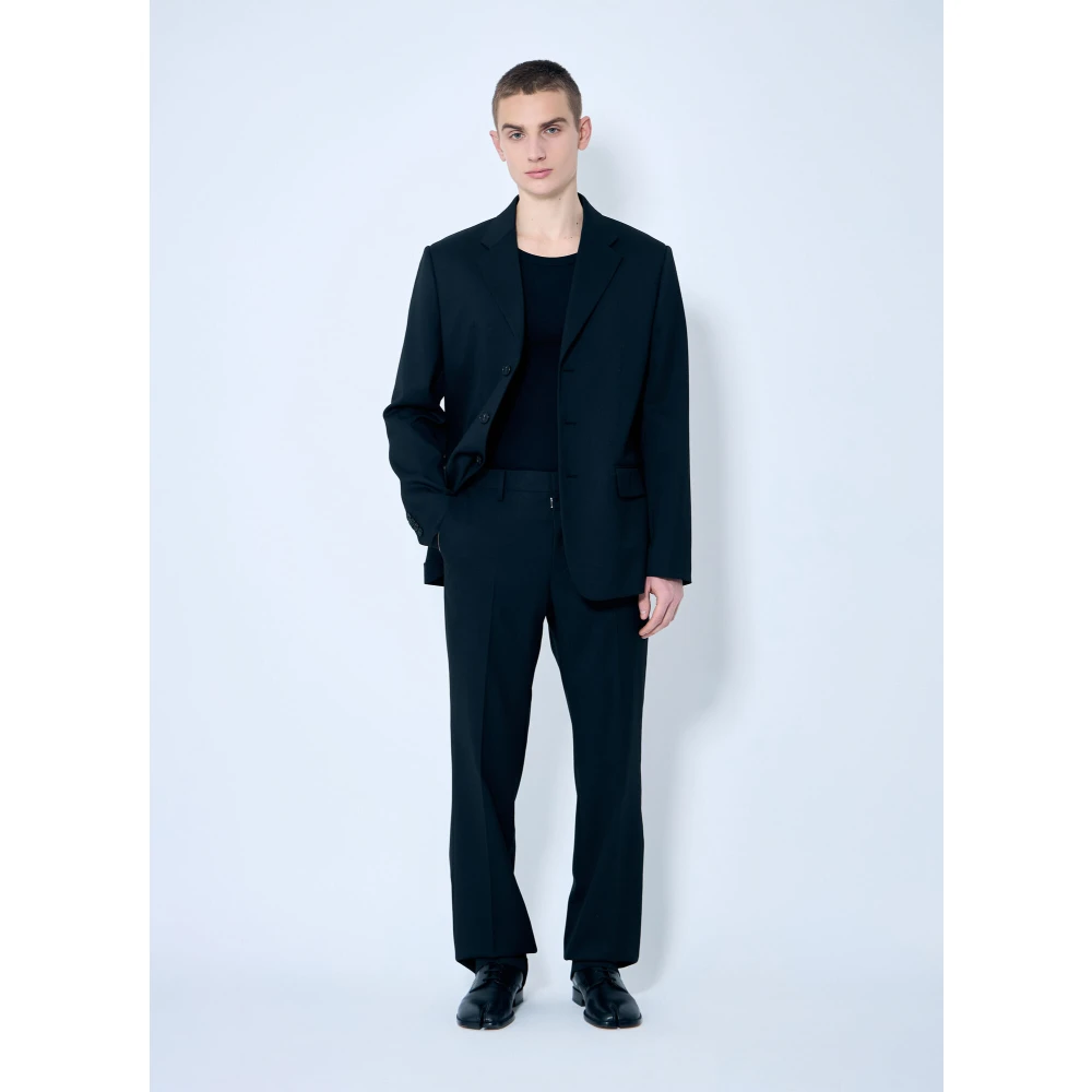 MM6 Maison Margiela Mid-rise Tailored Pants met Binne- en Buitenkant Constructie Black Heren
