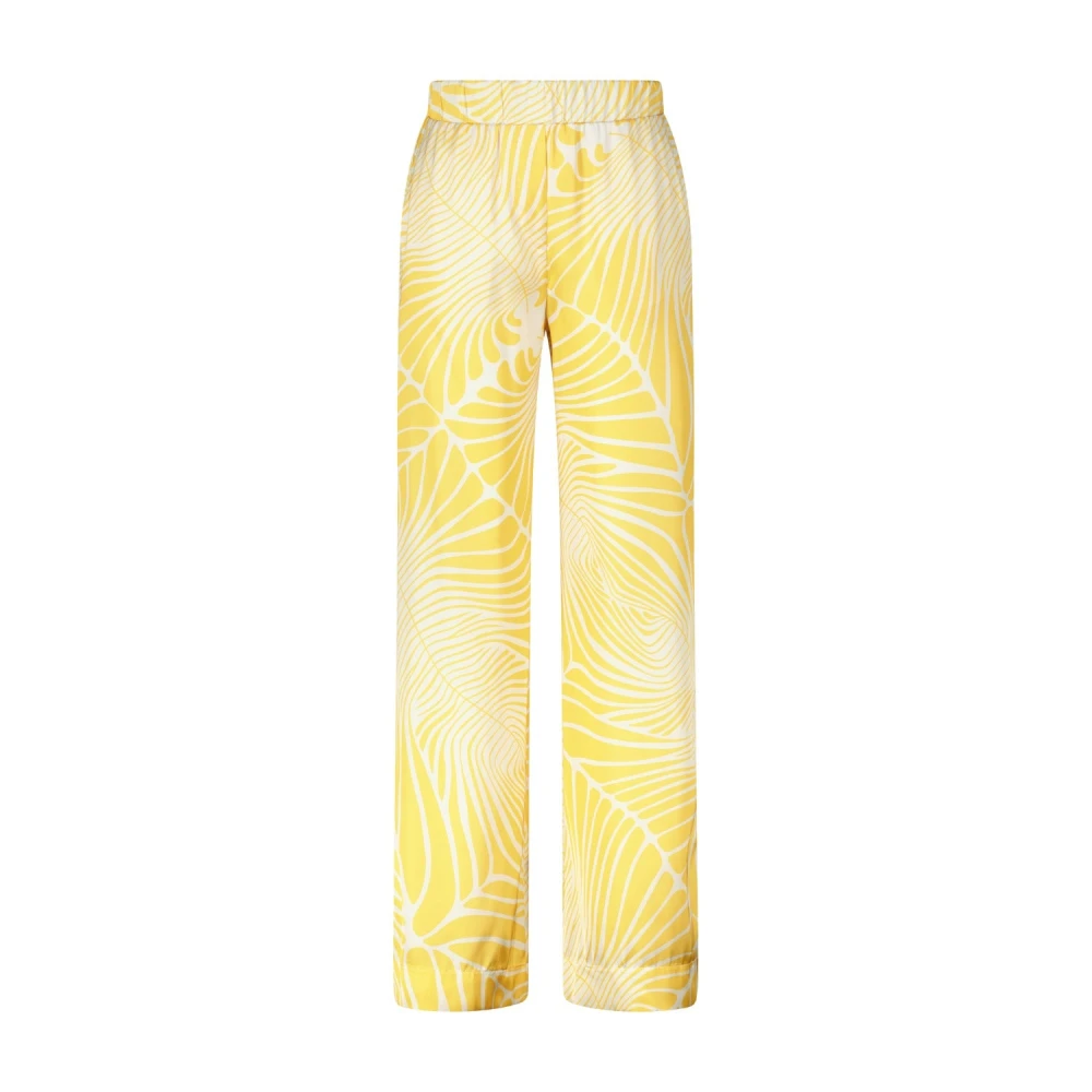 Ana Alcazar Satin broek met abstract patroon Yellow Dames