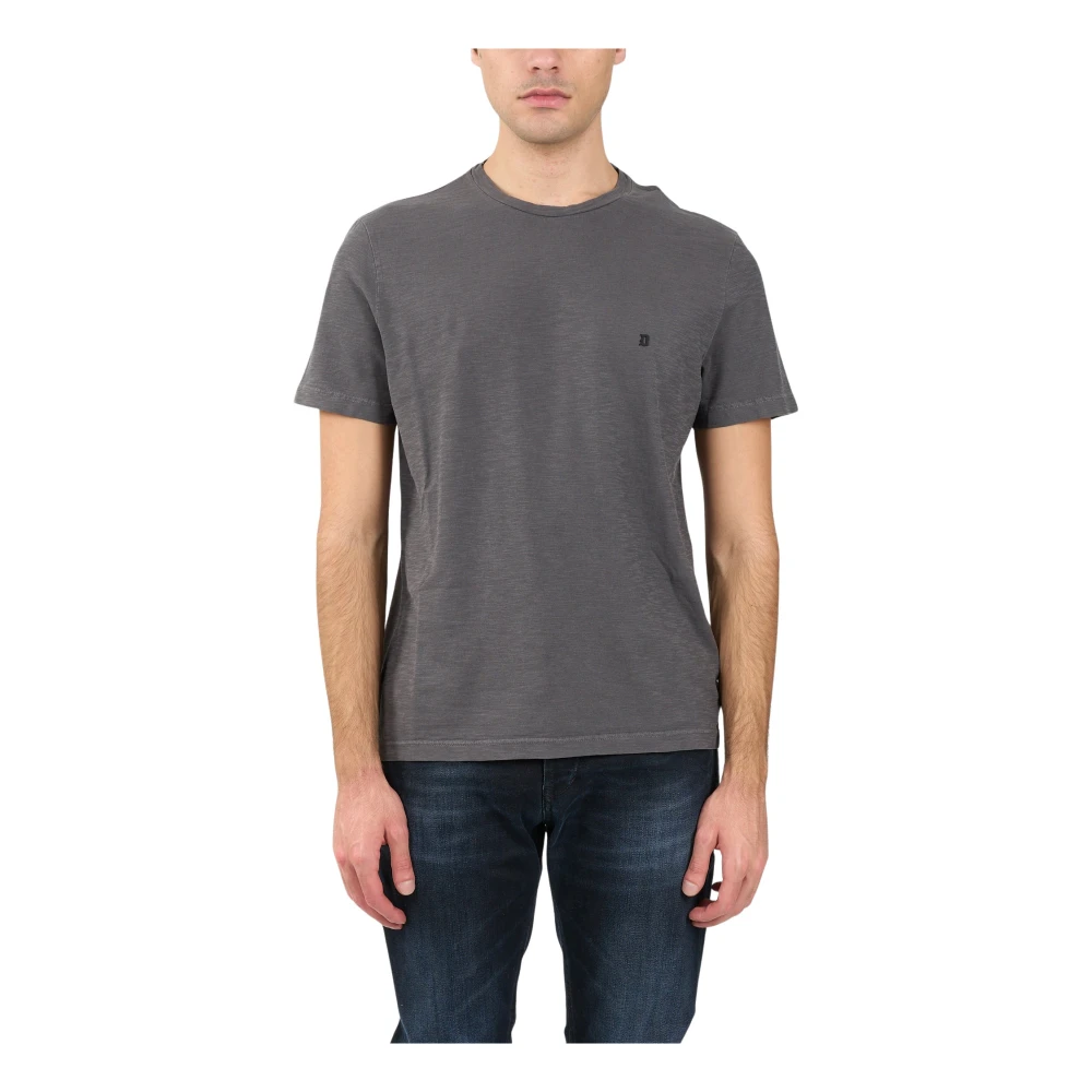 Dondup Vlam Jersey T-shirt met Metalen D Gray Heren