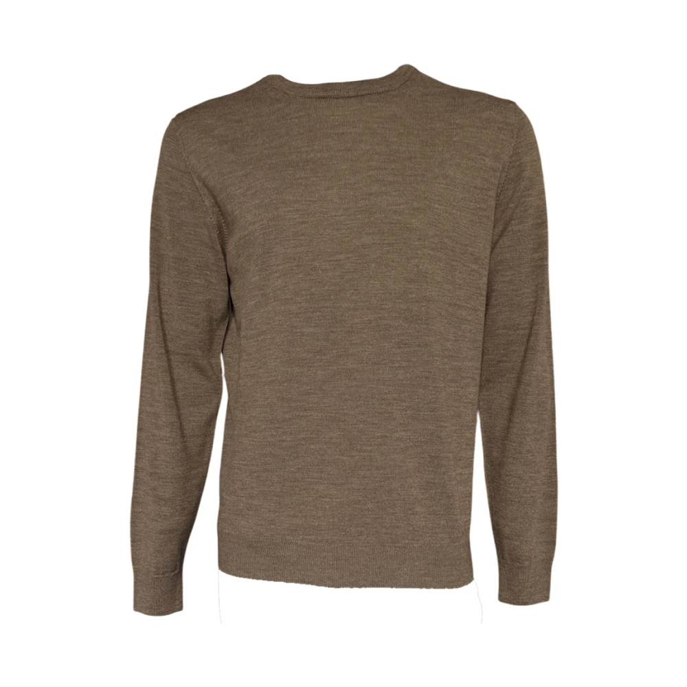 Daniele Fiesoli Merino Wol Pullover Taupe Brown Heren