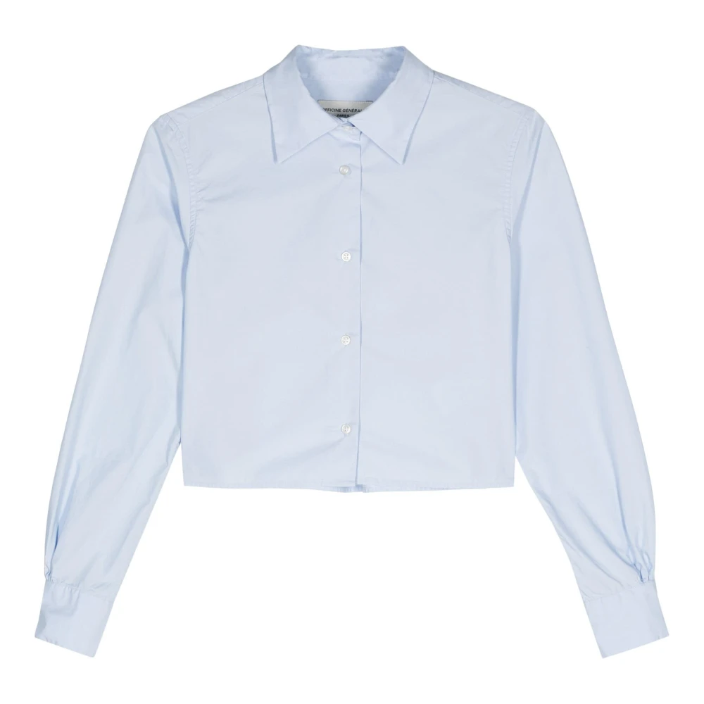 Officine Générale Blauwe Katoenen Poplin Overhemd Blue Dames
