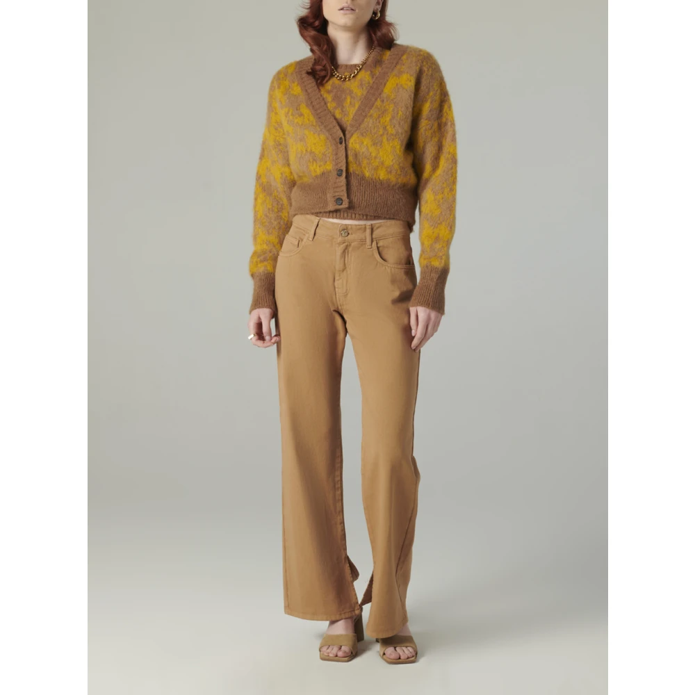 Manila Grace Gele Crop Cardigan Sweaters Multicolor Dames