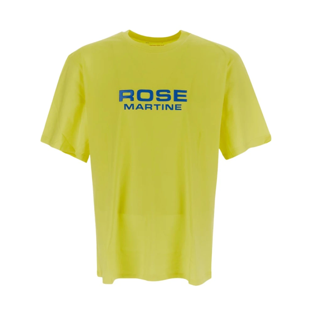 Martine Rose Katoenen Jersey Logo Applique T-Shirt Yellow Heren