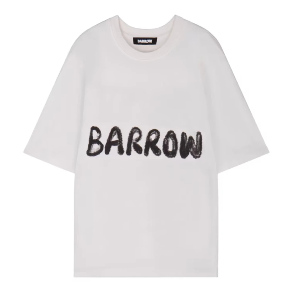 Barrow Off-White Jersey T-Shirt Gray Dames