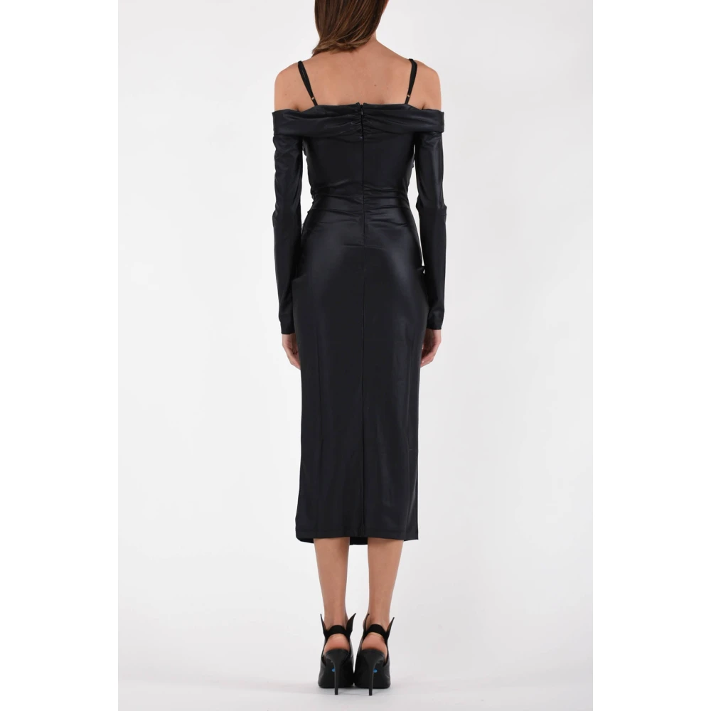 Versace Jeans Couture Midi Jurk met Uitgesneden Detail Black Dames