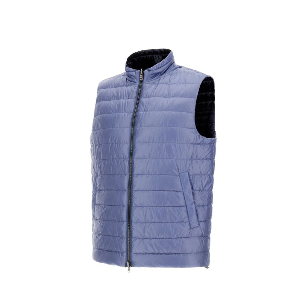 Herno Omkeerbaar Nylon Vest Blauw Blue Heren