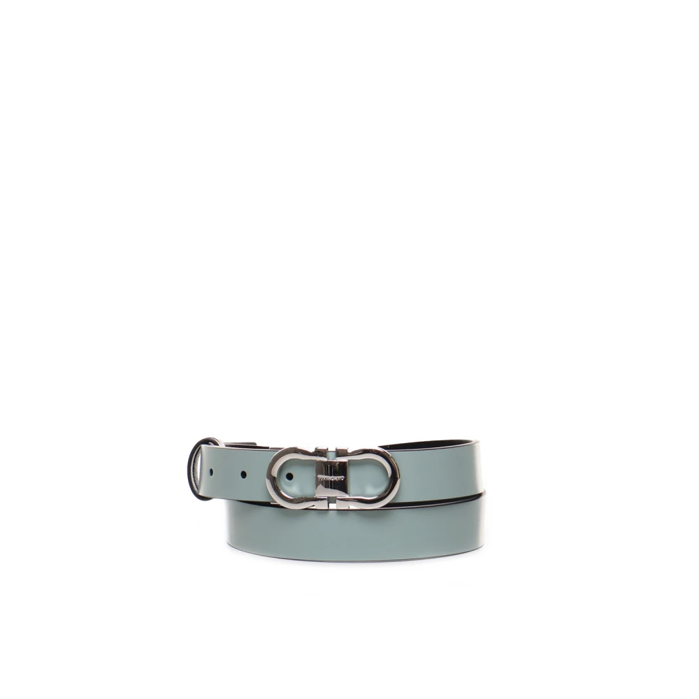 Salvatore Ferragamo Women's Green Accessories, Female,, Gancini Reversible Belt Medium