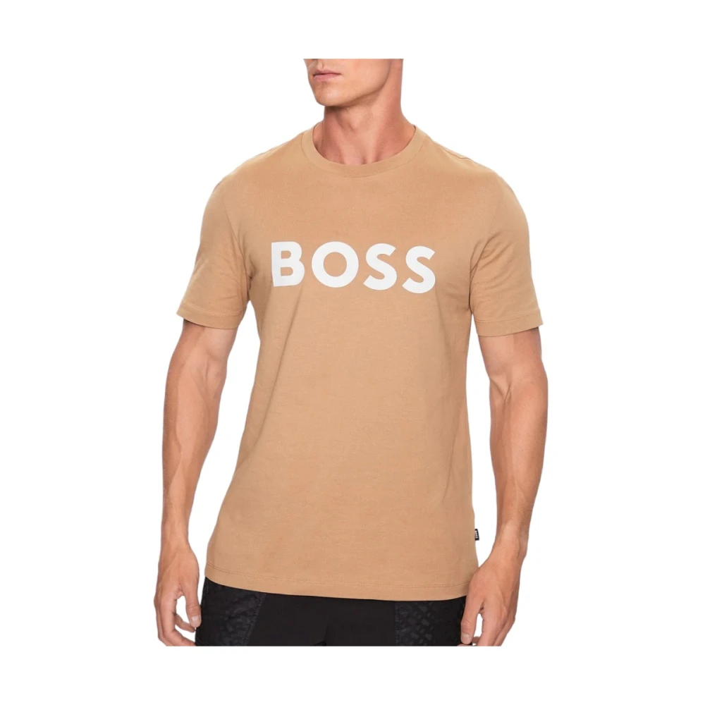 Boss Tiburt Jersey T-Shirt Beige Heren