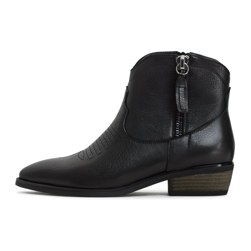 Cesare Gaspari Lyxiga Läder Cowboy Boots - Svart Black, Dam