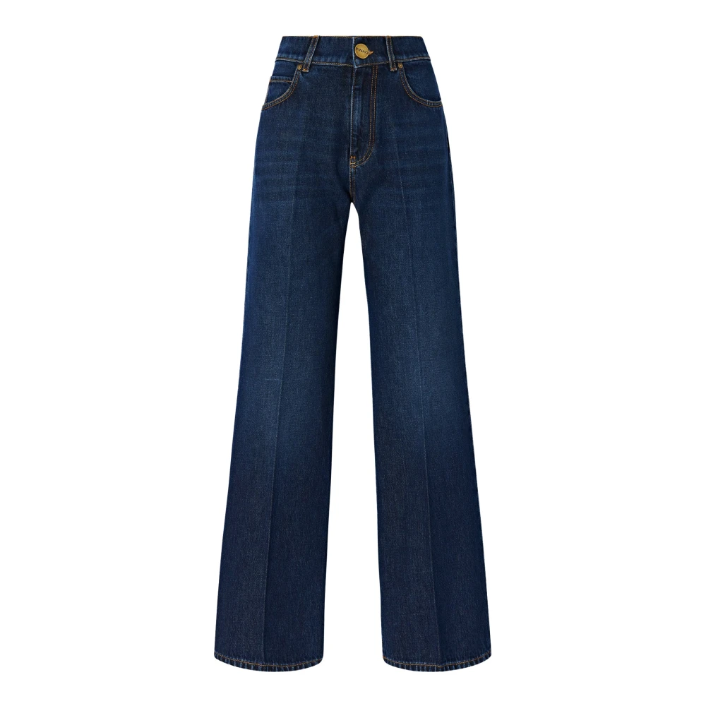 Pinko , Wide Jeans, Female, Blue, W29, Wanda Wide Leg Jeans