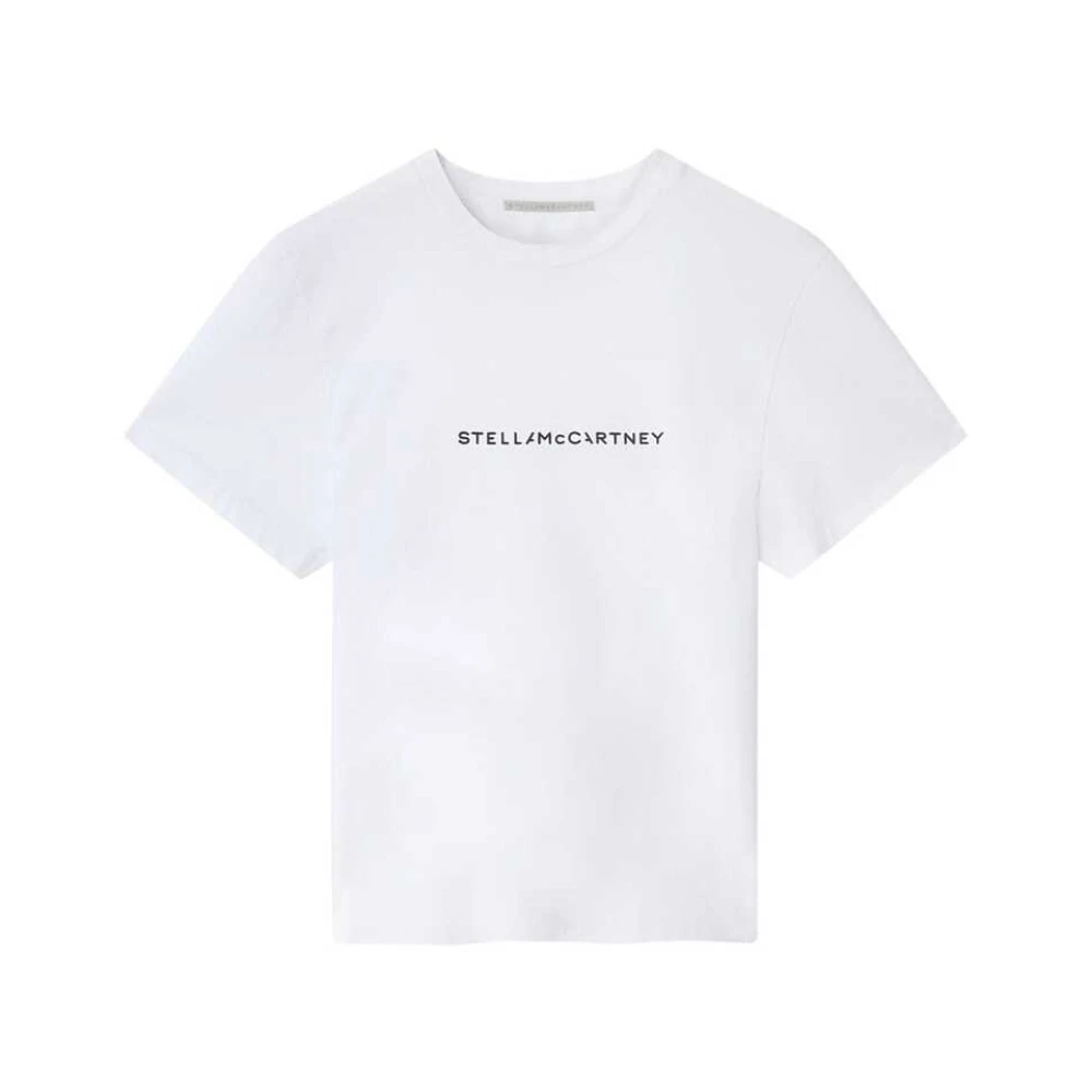 Stella Mccartney Biologisch Katoenen Logo Print T-shirt White Dames