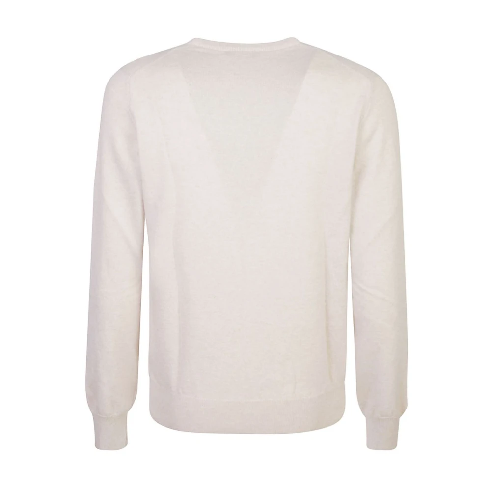 Barba Witte Trui Kasjmiermix Ronde Hals White Heren