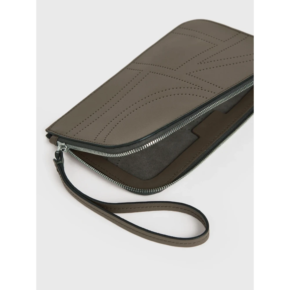 TotêMe Monogram Leren Pols Pouch Brown Dames