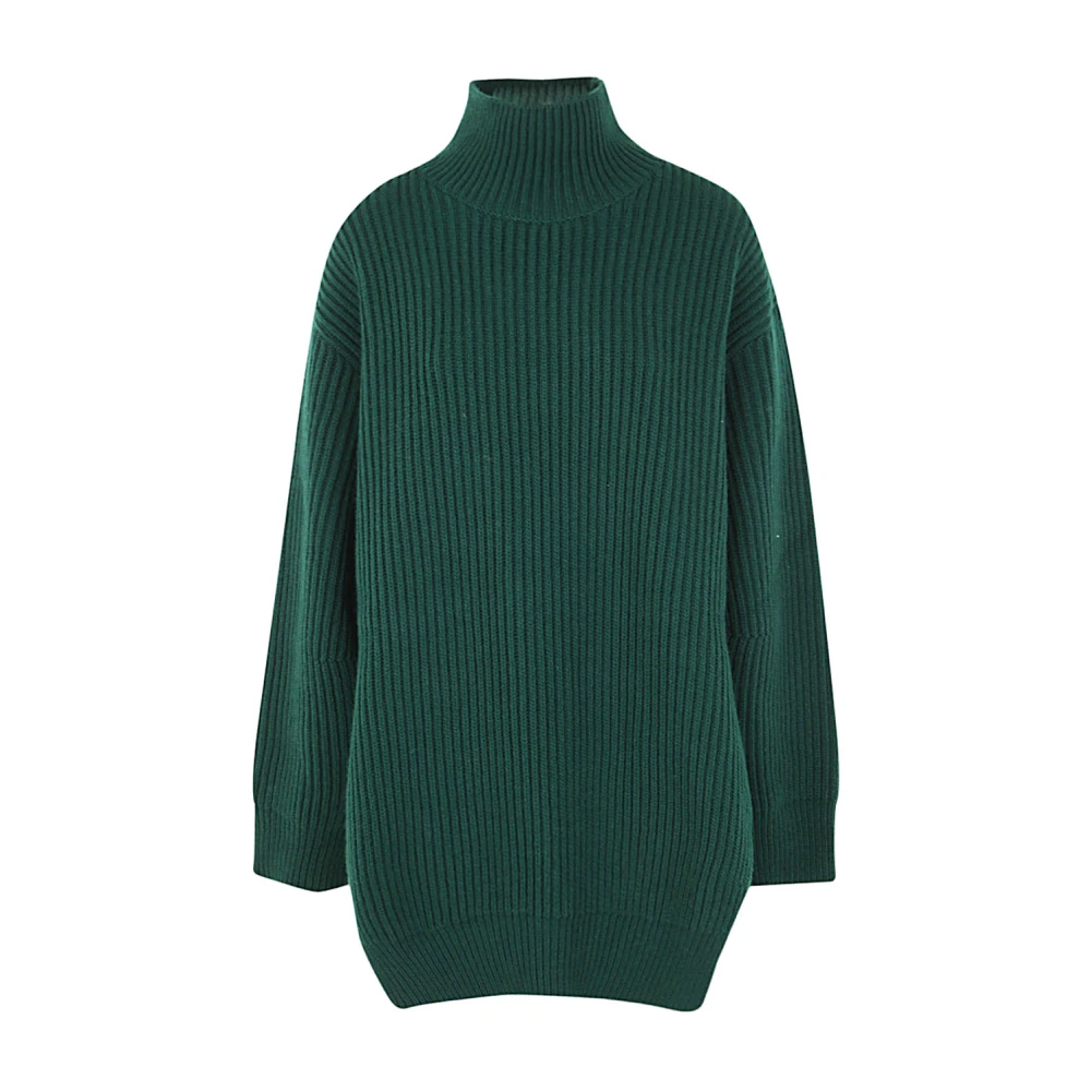 Jil Sander Groene Wol Lange Mouw Elegante Trui Green Dames