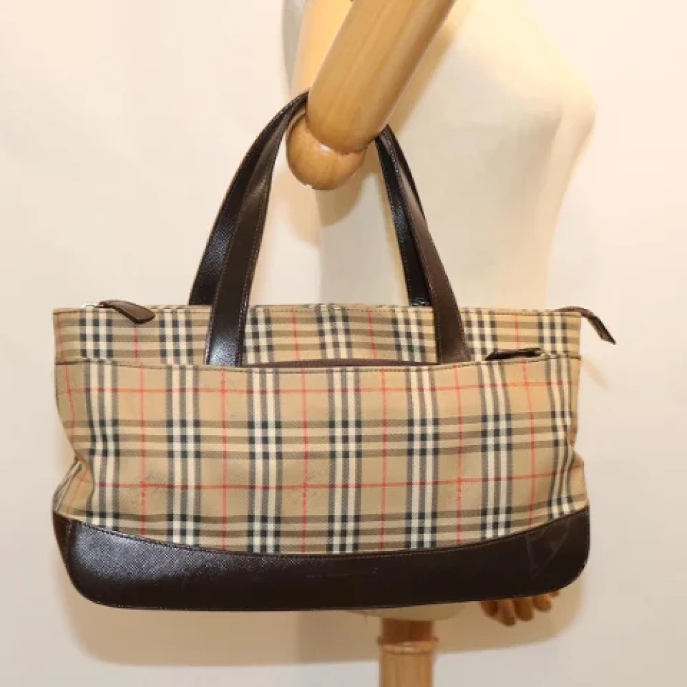 Burberry Vintage Pre-owned Canvas handbags Beige Dames