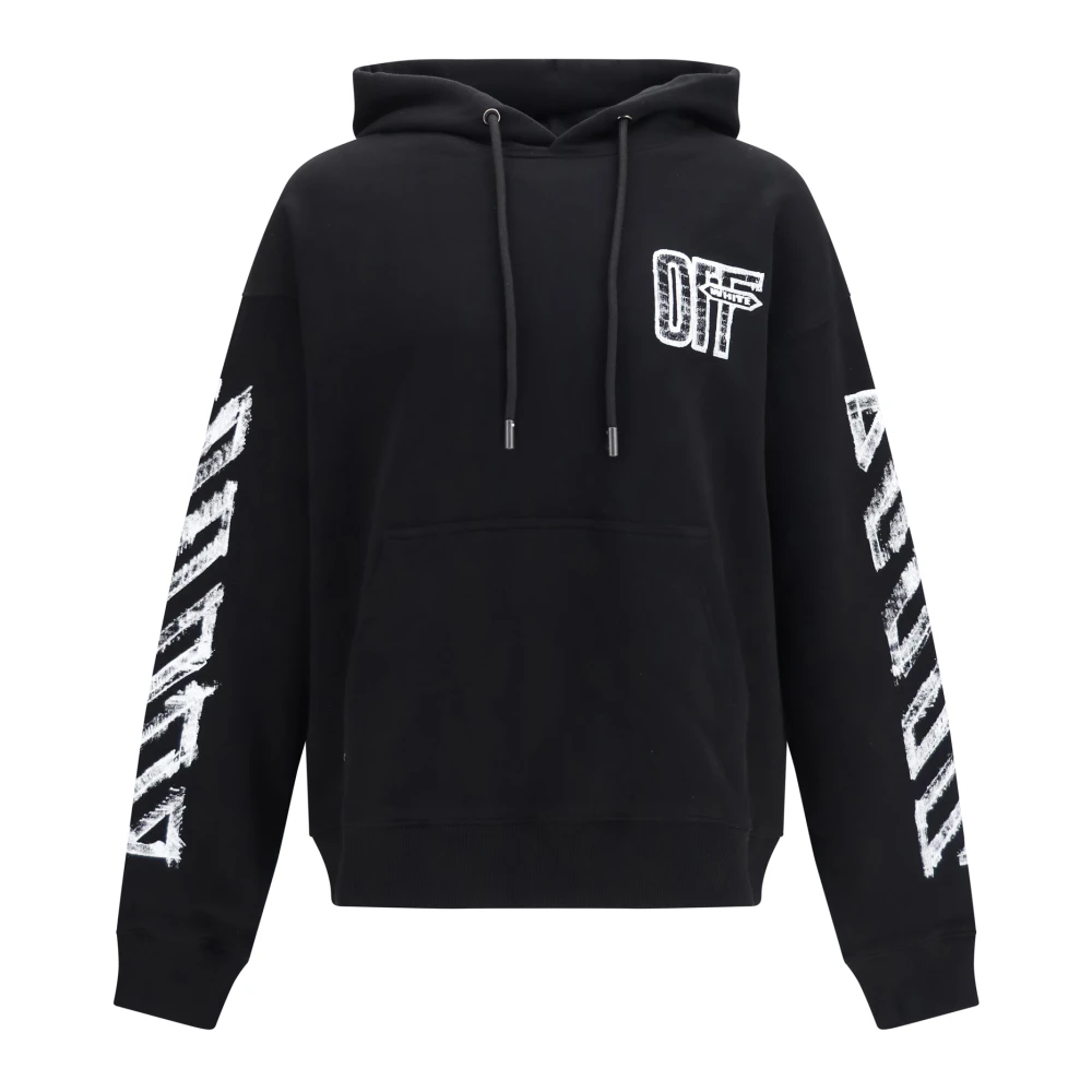 OFF WHITE | Felpa con zip e cappuccio Motion Arrow Skate in cotone nero | Uomo | XL - Immagine 6