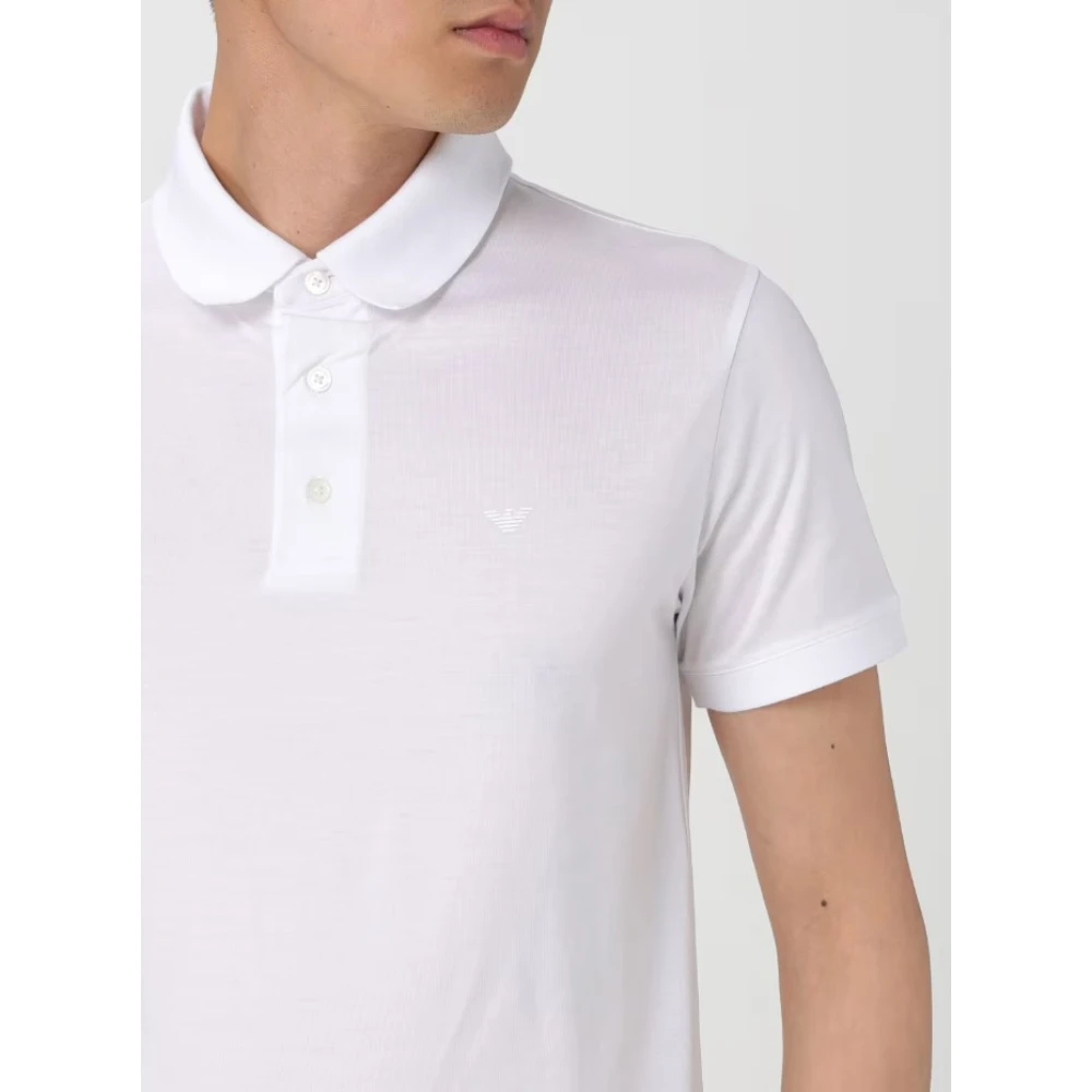 Emporio Armani Witte Polo Shirt met Adelaar Logo White Heren