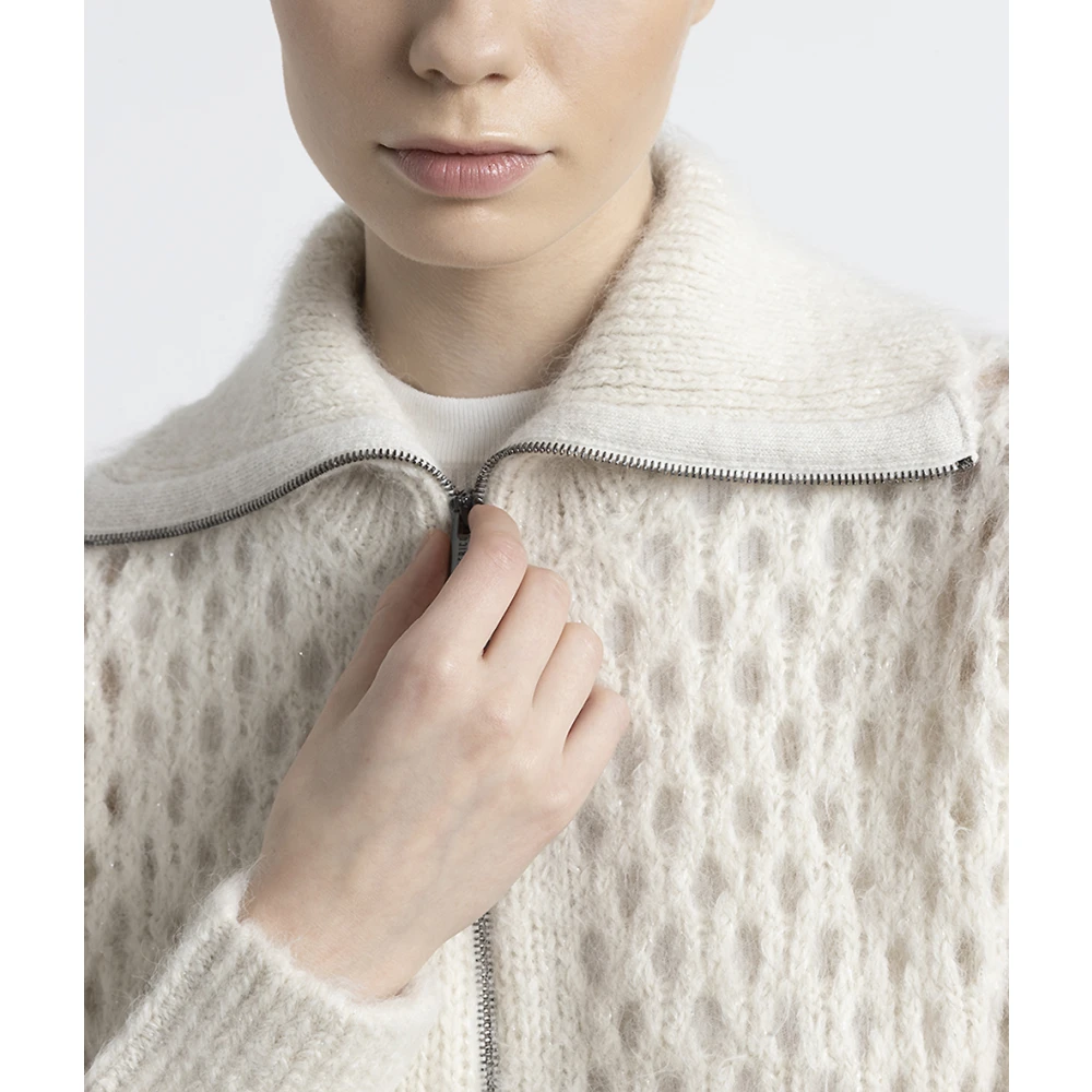 PESERICO Alpaca en mohair ritsvest Beige Dames
