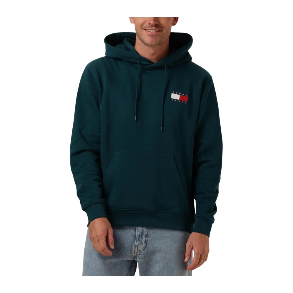 TOMMY JEANS Heren Truien & Vesten Tjm Reg Essential Flag Hood Ext Groen