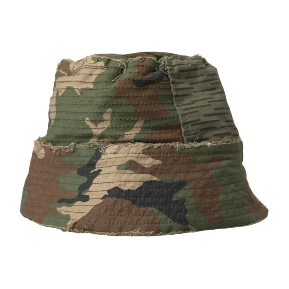 Dolce & Gabbana Groene Camouflage Katoenen Bucket Hoed Green Heren
