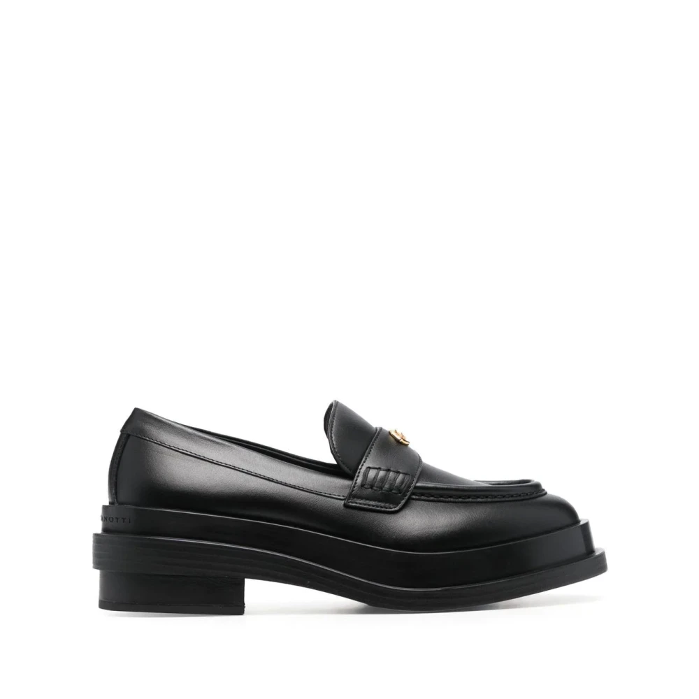 Giuseppe Zanotti Eleganta Svarta Loafers Black, Dam