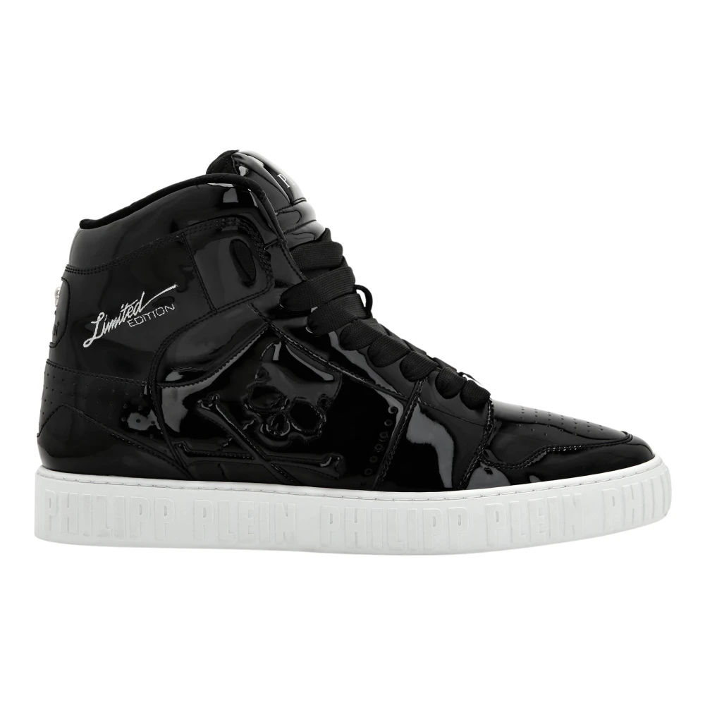 Philipp Plein Super Street Hi-Top Sneakers Skull&Bones unisex Schoenen Zwart