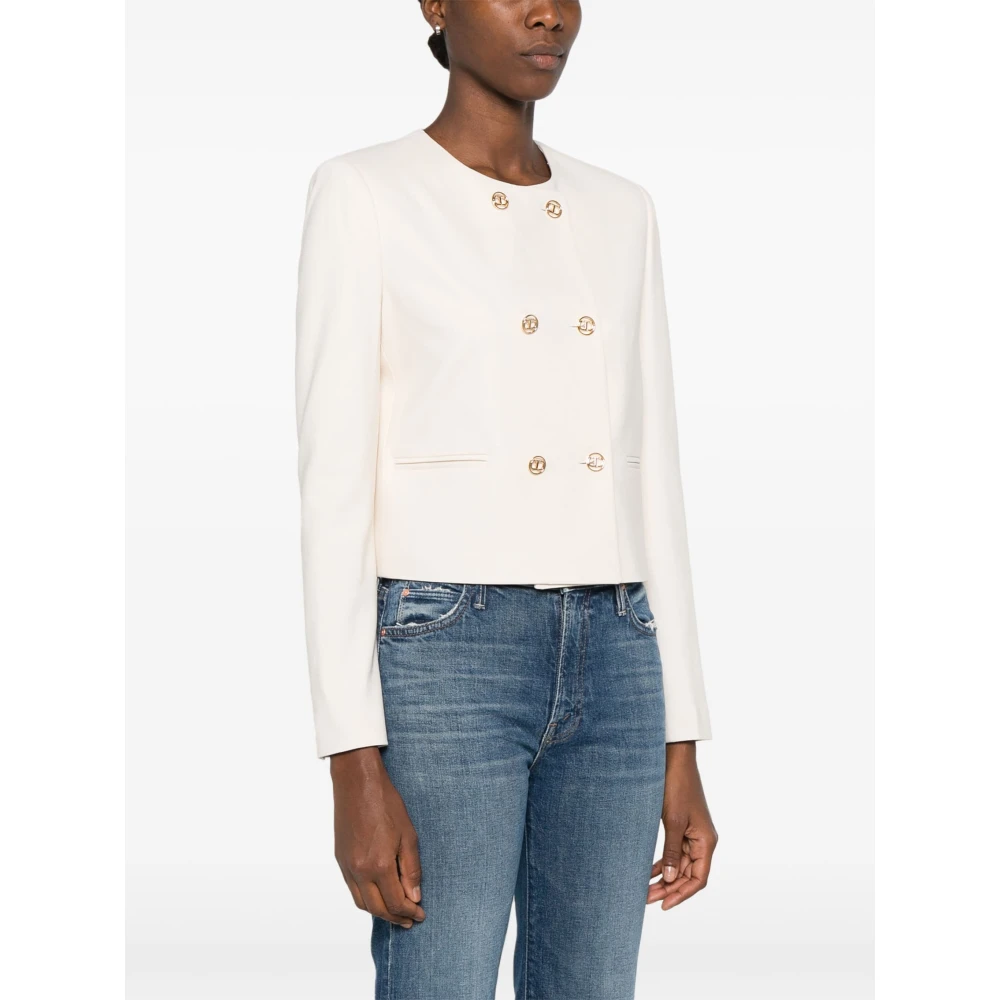 Twinset Double-breasted jas met ovale knopen White Dames