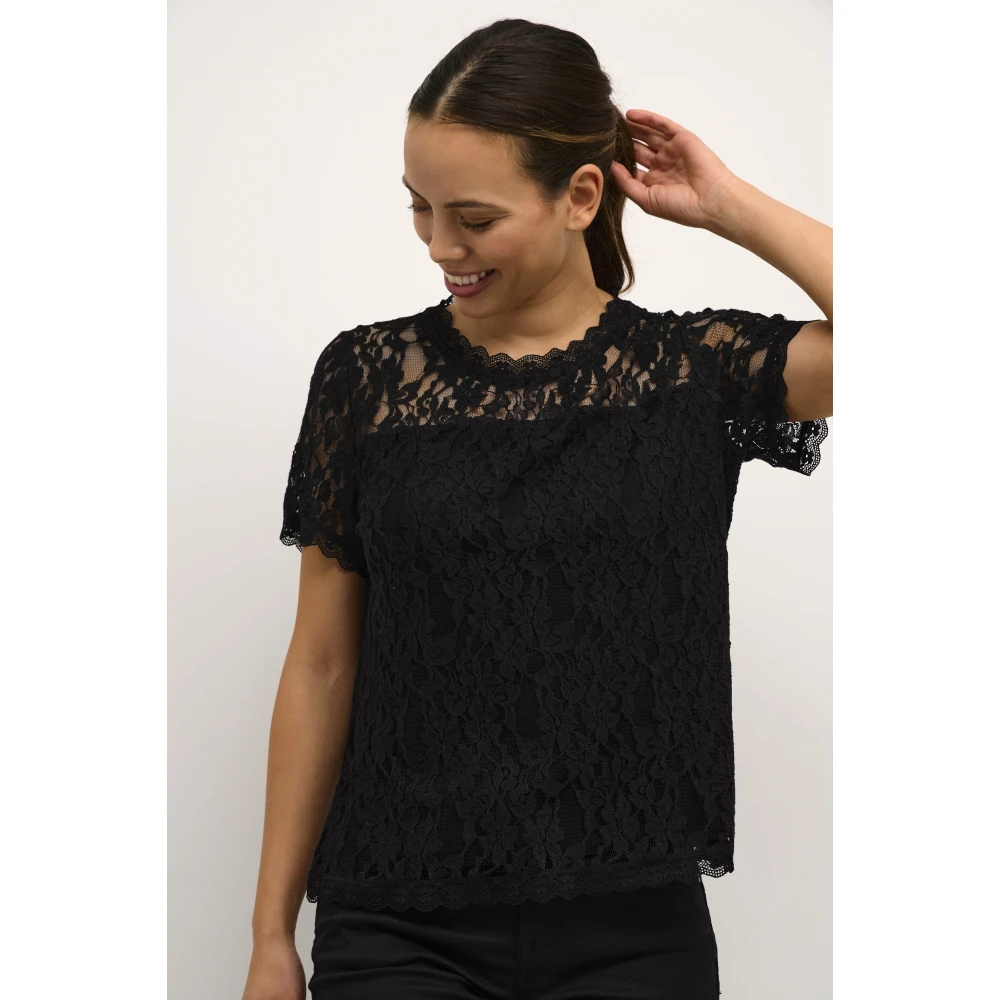 Cream Blouses Black Dames