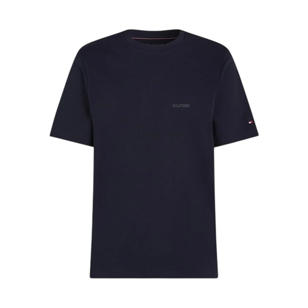 Tommy Hilfiger Interlock Stickad Ribbad Krage T-shirt Blue, Herr