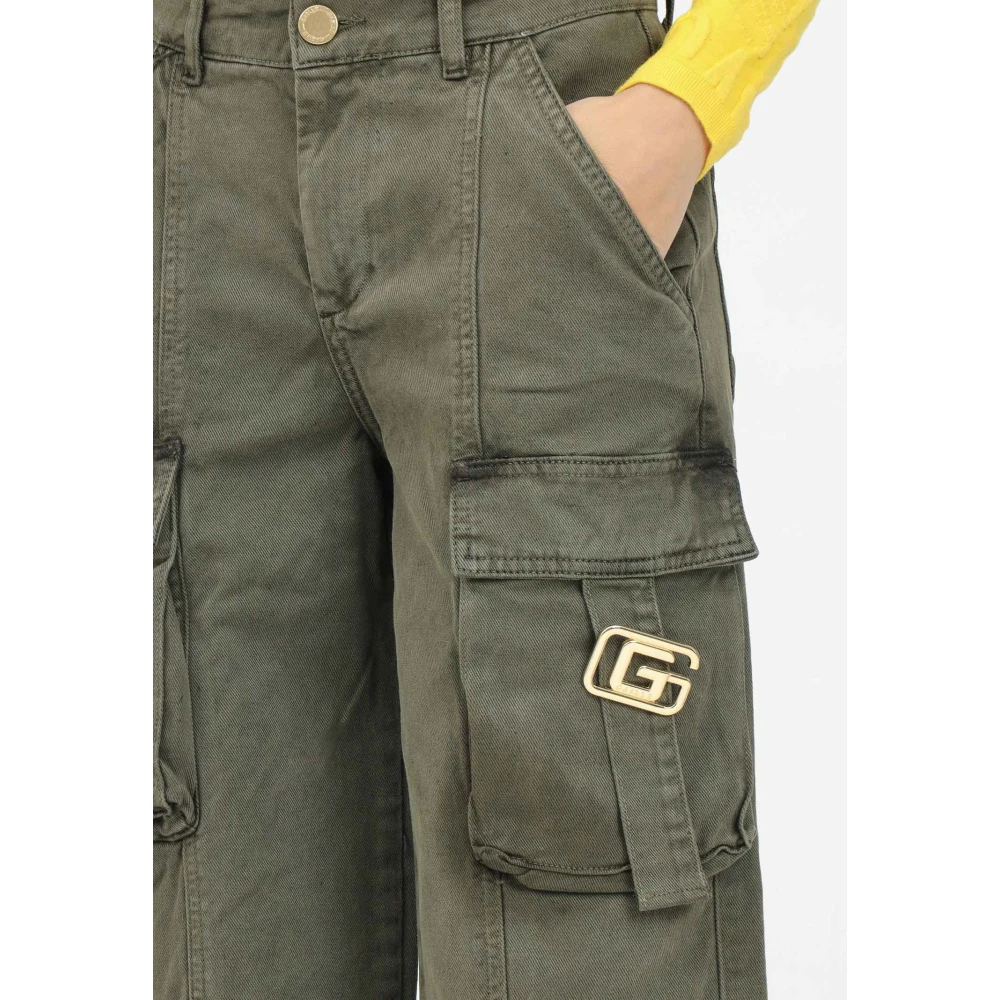 Gaëlle Paris Groene Cargo Jeans Moderne Stijl Green Dames
