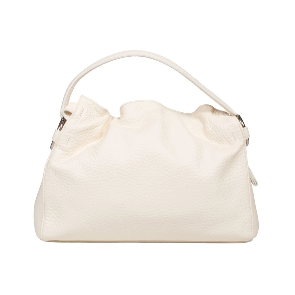 Orciani Puffy Leren Handtas met Schouderband White Dames