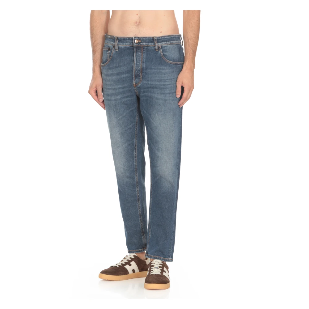 PT Torino Blauwe Denim Katoenen Jeans voor Man Blue Heren