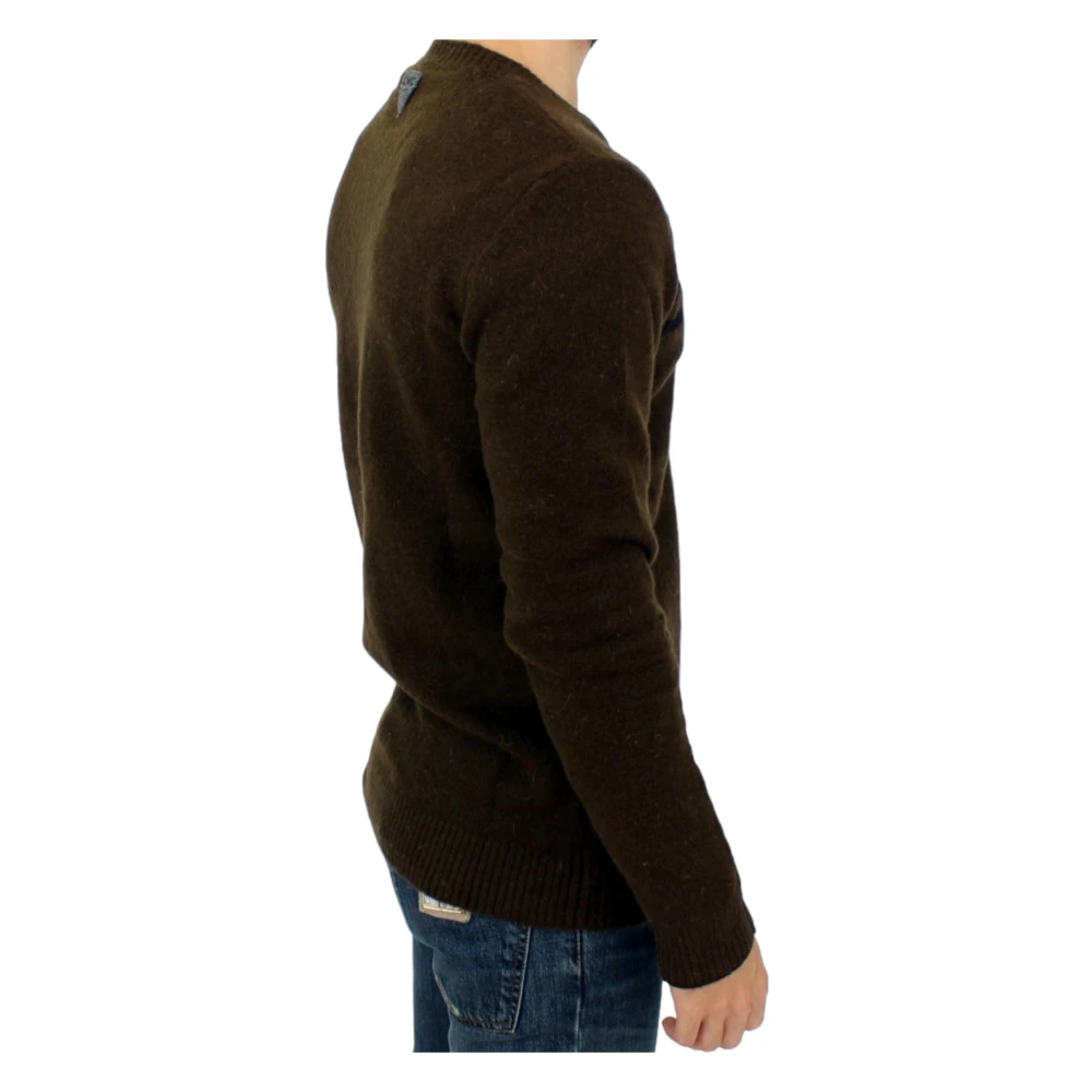 Costume National Gestreepte Pullover met Ronde Hals Brown Heren