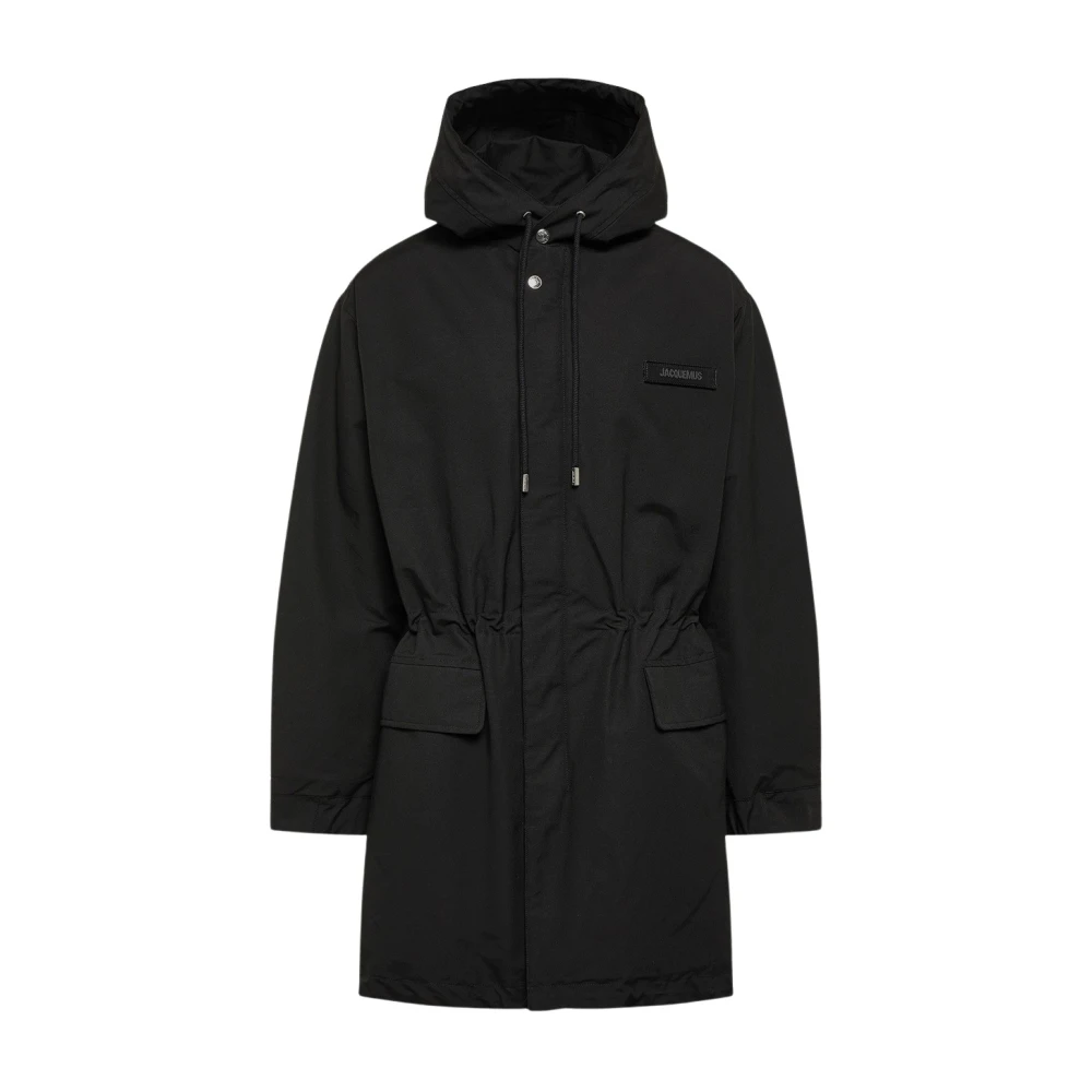 Jacquemus Bruine Parka Jas van Polyamide Black Heren