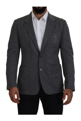 Stilig Grå Blazer med Bi-Krona Brodyr