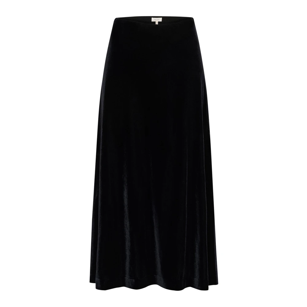 Part Two Women's Blue Midi Skirts, Xs, Dark Navy Elastic Waist Skirt