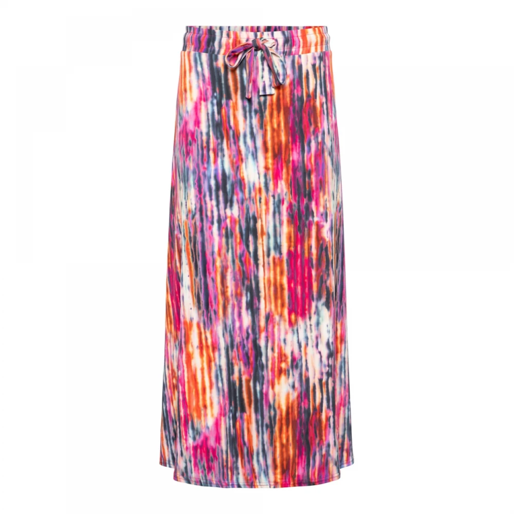 &Co Woman Waterverf Elastische Taille Rok Multicolor Dames