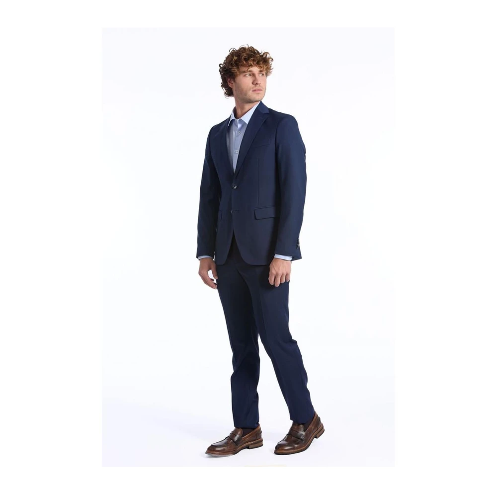 Baldinini Slim Fit Wollen Pak Klassieke Stijl Blue Heren