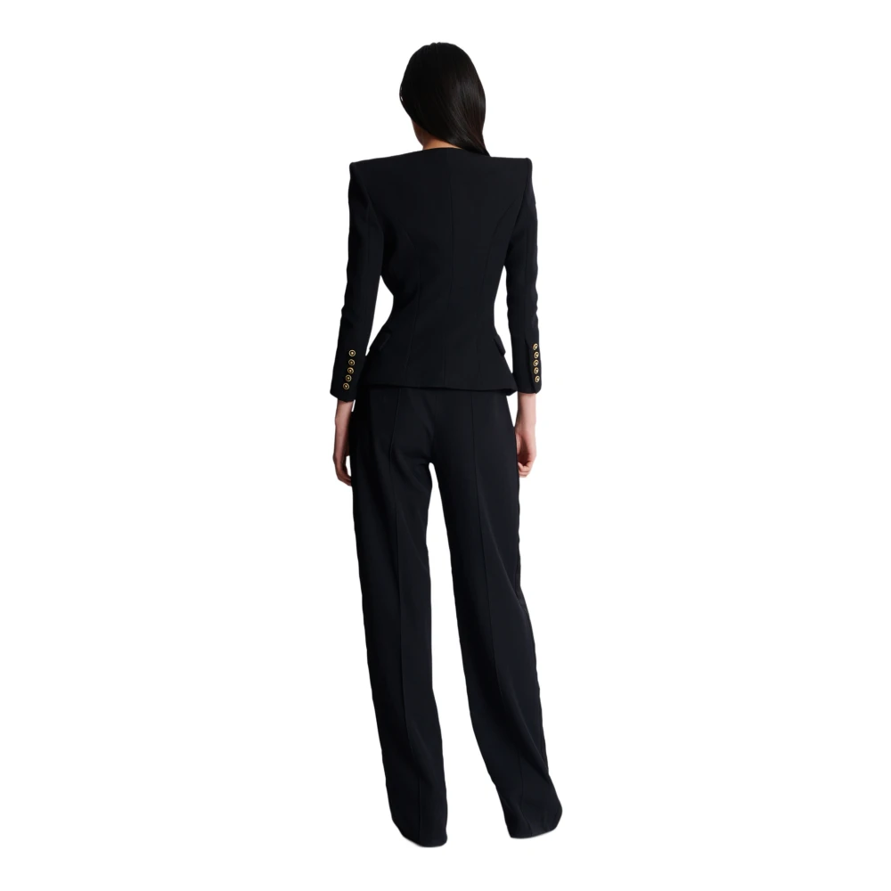 Balmain Grain de poudre 1-knoops jasje Black Dames