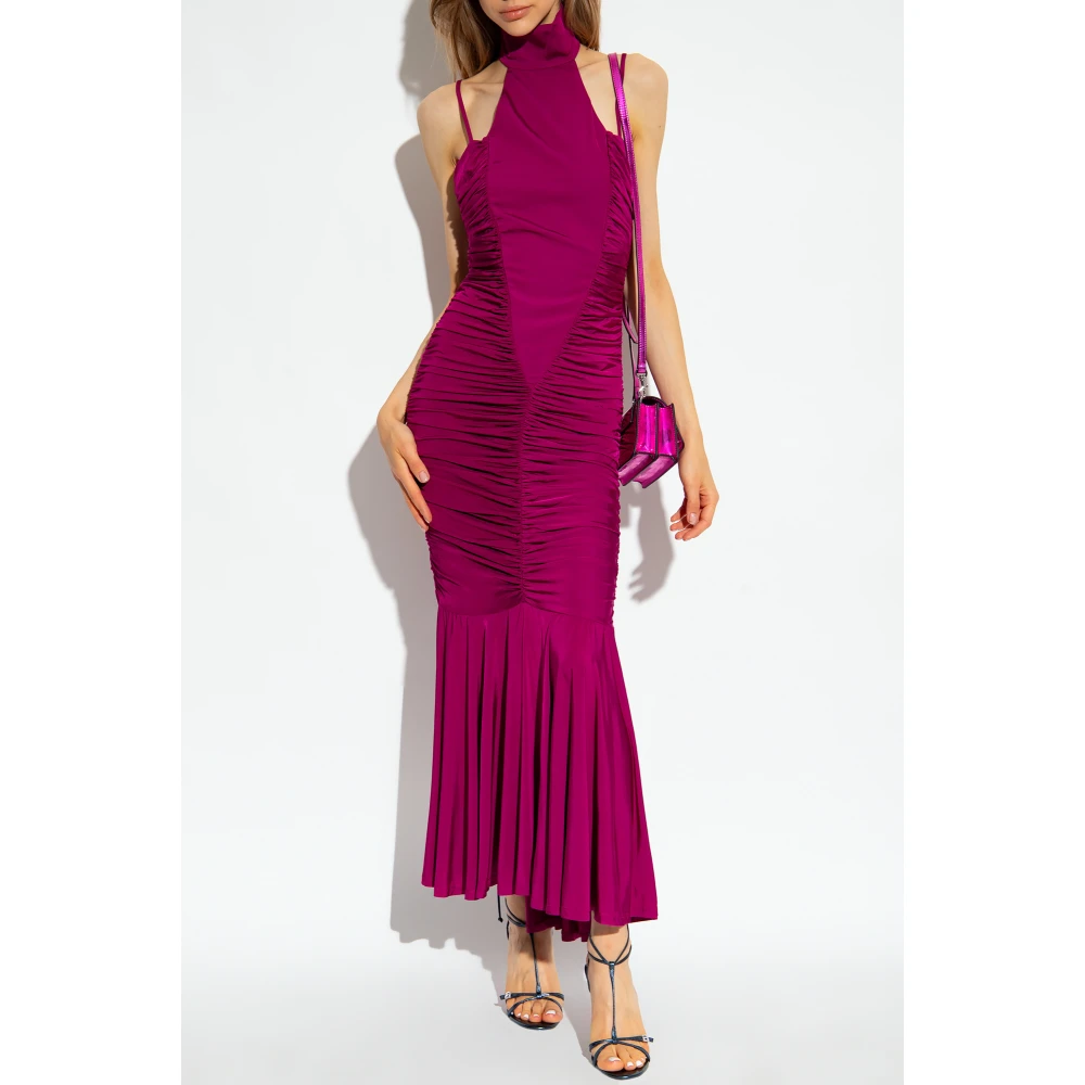 Versace Jeans Couture Jurk met ontblote schouders Purple Dames