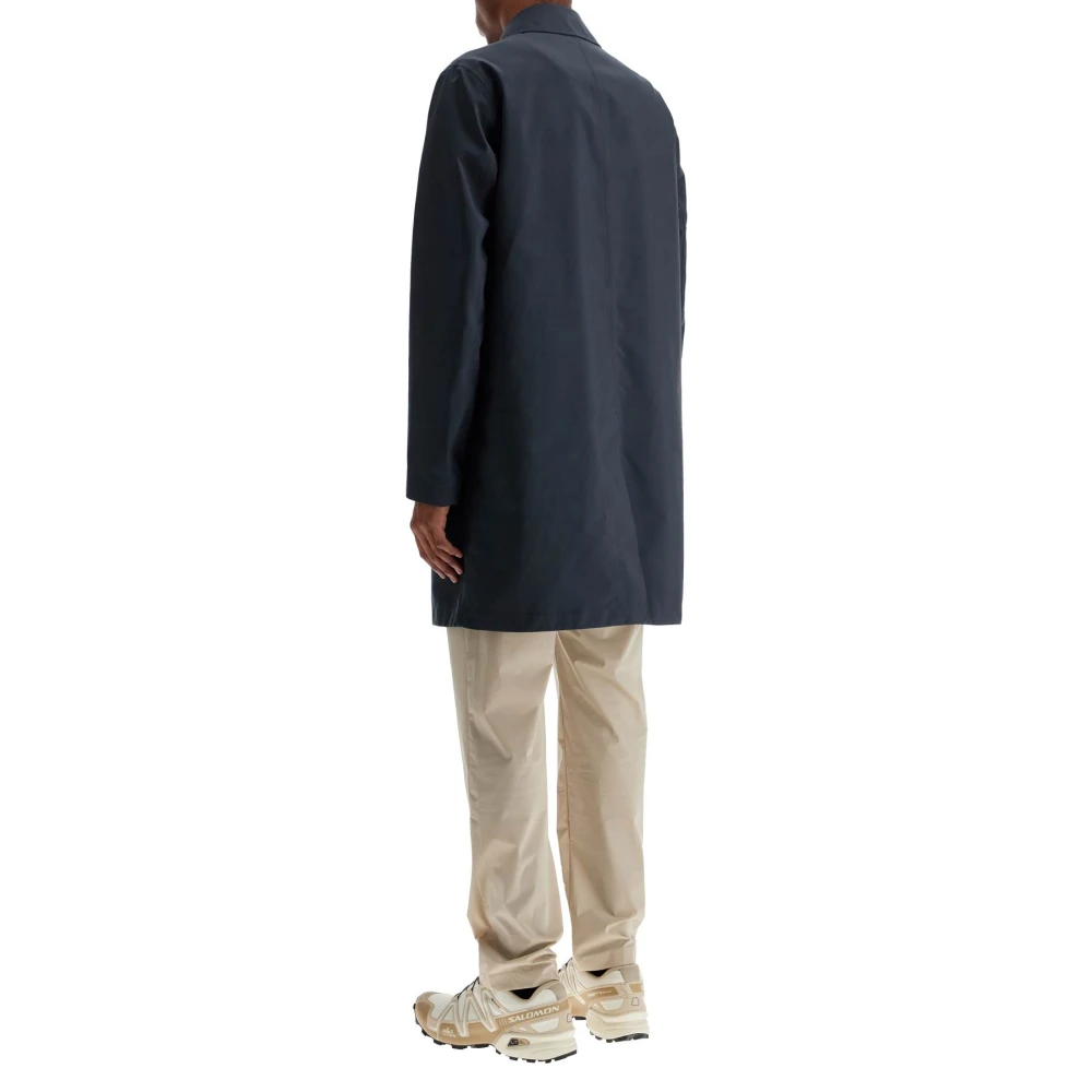 Herno Blauwe Waterdichte Jas met Knoopsluiting Blue Heren