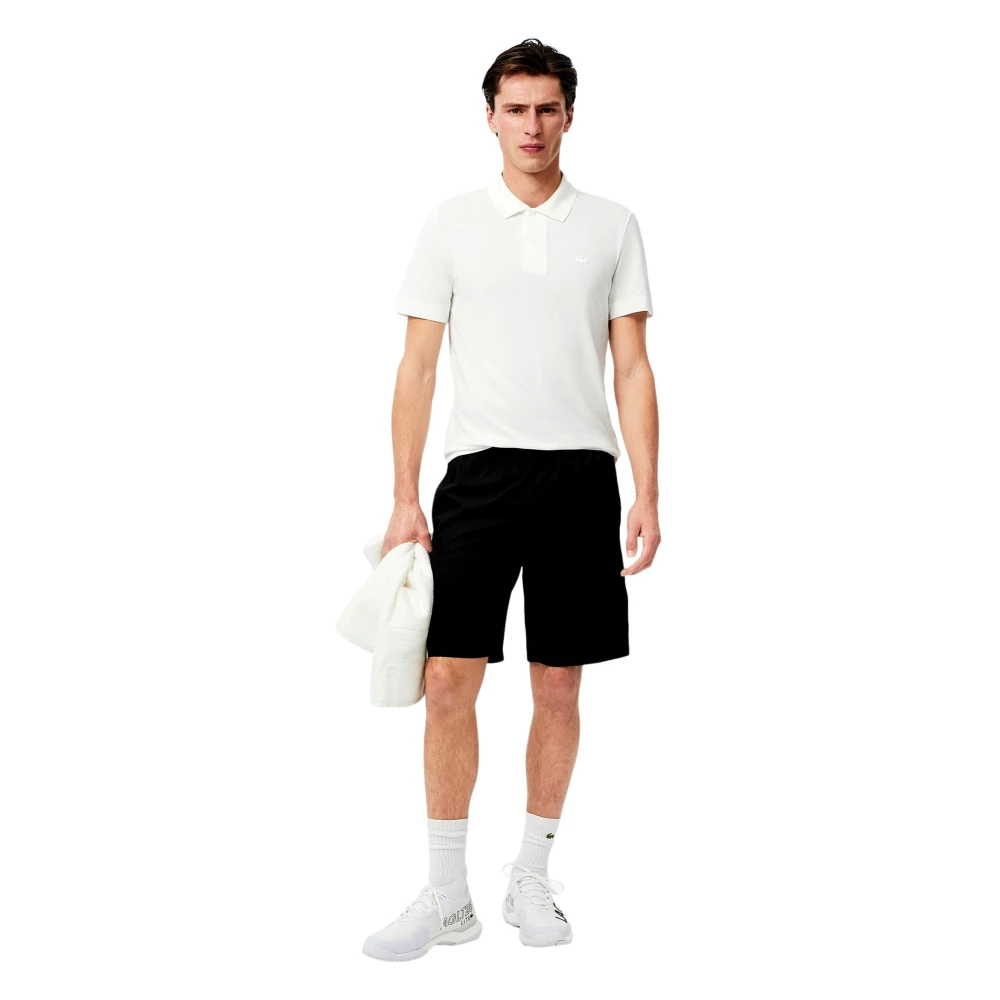 Lacoste Zwarte Tennis Performance Gestreepte Shorts Black Heren