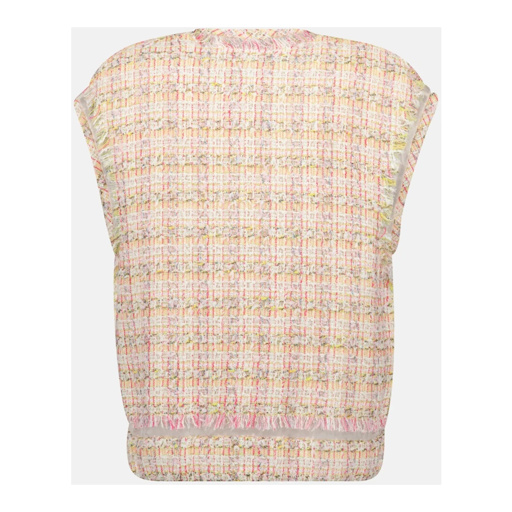 Versace Mouwloos Tweed Vest Lente-Zomer 2025 Pink Dames