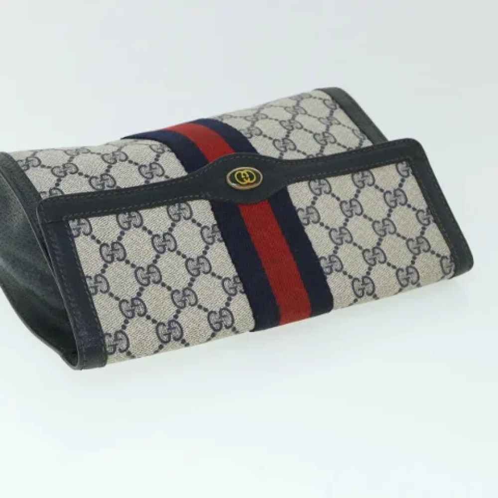 Gucci Vintage Pre-owned Leather clutches Blue Dames